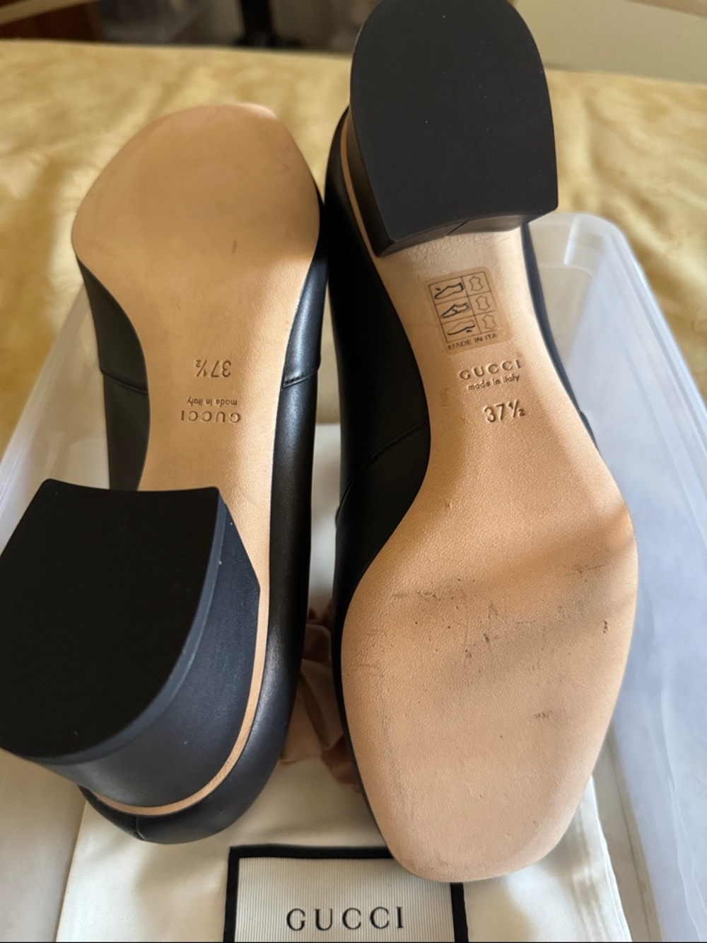 Gucci Black Leather Horsebit Loafers, Size  37.5 - Picture 7 of 7